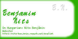 benjamin nits business card
